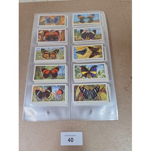 40 - Full Set of Brooke Bond Tea Cards Butterflies of the World