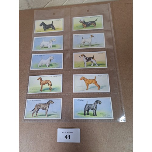 41 - Full Set of  Wills Cigarette Cards “Dogs”