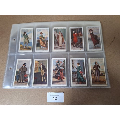 42 - Full Set of Wills Cigarette Cards Period Costumes