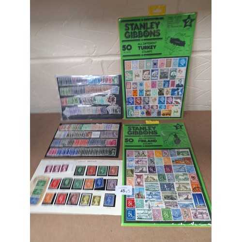 45 - Stamps Various x5 To Include Turkey, Finland and Great Britain