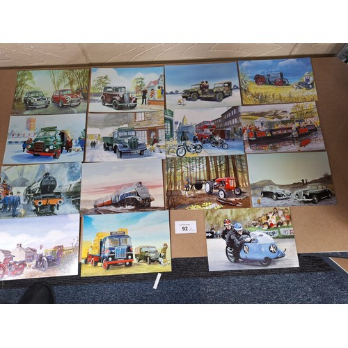 92 - Retro/Vintage Postcards Transport Themed x2 sets (31 per set)