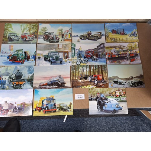 93 - Retro/Vintage Postcards Transport Themed x2 sets (31 per set)