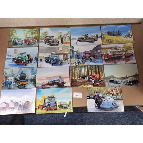 95 - Retro/Vintage Postcards Transport Themed x2 sets (31 per set)