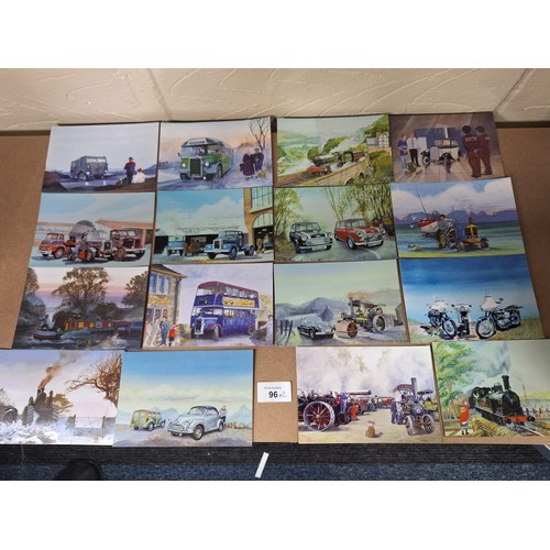 96 - Retro/Vintage Postcards Transport Themed x2 sets (31 per set)