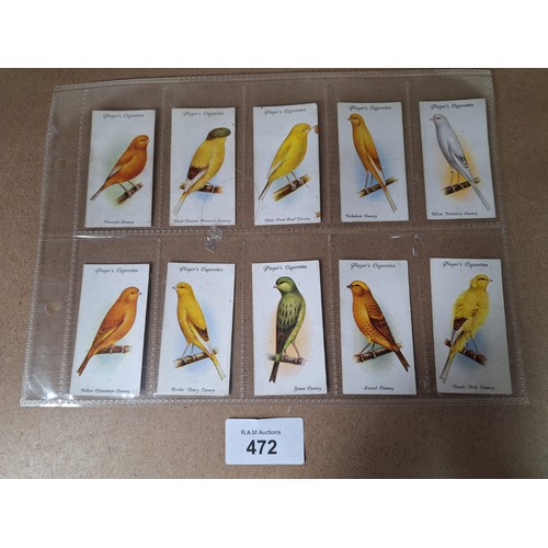 472 - Full Set of John Player Cards Aviary and Cage Birds