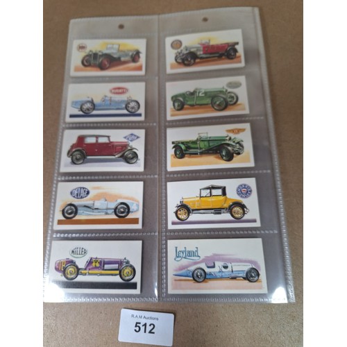 512 - Full Set of Brooke Bond Tea Cards History of Motor Cars