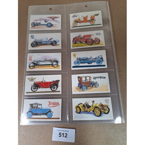 512 - Full Set of Brooke Bond Tea Cards History of Motor Cars