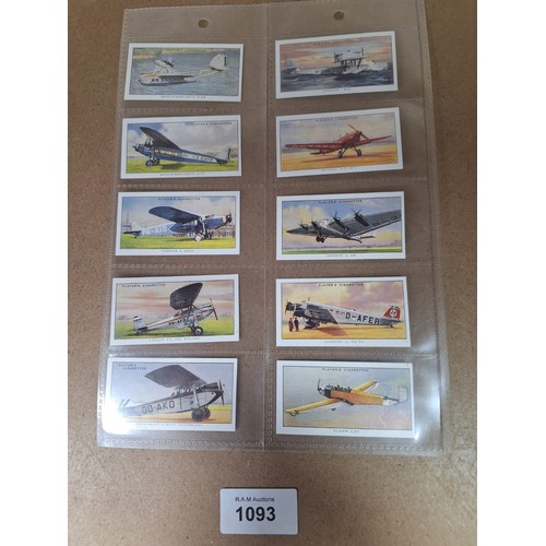 1093 - Full Set Of Vintage John Player and Son's Cards Aeroplanes Civil