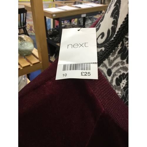 125 - Next Velvet Dress Wine Colour Size 10 and a Jacamo Shirt Size Small Brand New with Tags