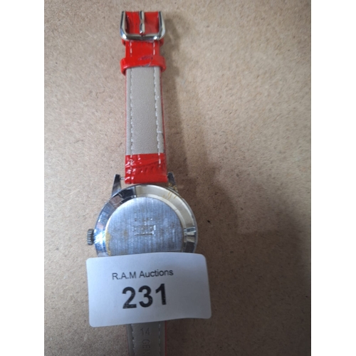 231 - Vintage Red Original Mickey Mouse Watch