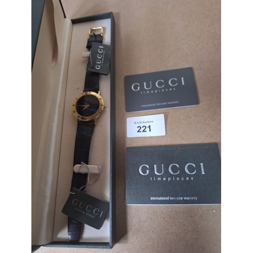 221 - Genuine Gucci Watch Boxed With Papers