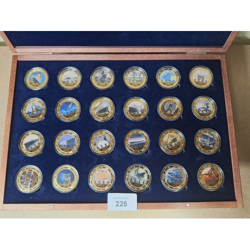 228 - Cased Set Of 22ct Gold Plated Titanic Coins