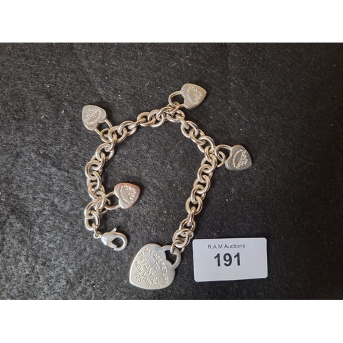 191 - Presented As Tiffany 925 Heavy Charm Bracelet