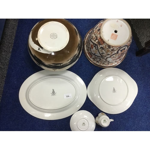 329 - Mixed Lot To Include 2 Plant Pots 1 Is Chinese 1 is English and 2 Royal Doulton Cake Plates and an A... 