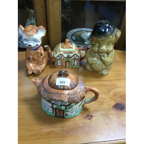 595 - Early price bear + cottages + 2 other all vintage