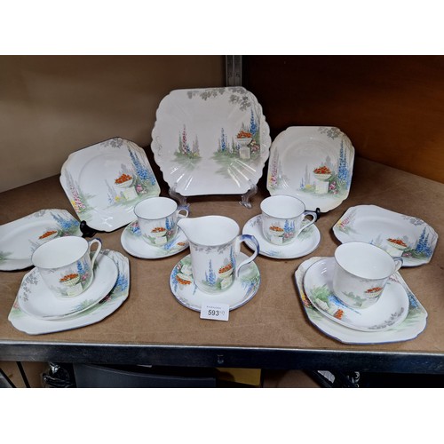 593 - Part Shelly vintage tea set x17 pieces