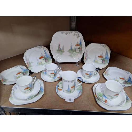 593 - Part Shelly vintage tea set x17 pieces