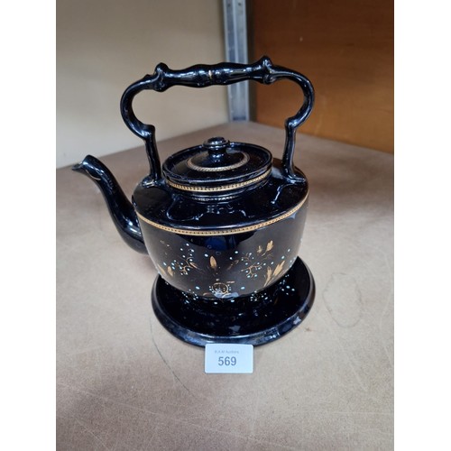 569 - Victorian tea pot + stand circa 1890s