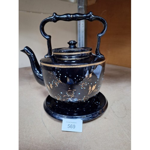 569 - Victorian tea pot + stand circa 1890s