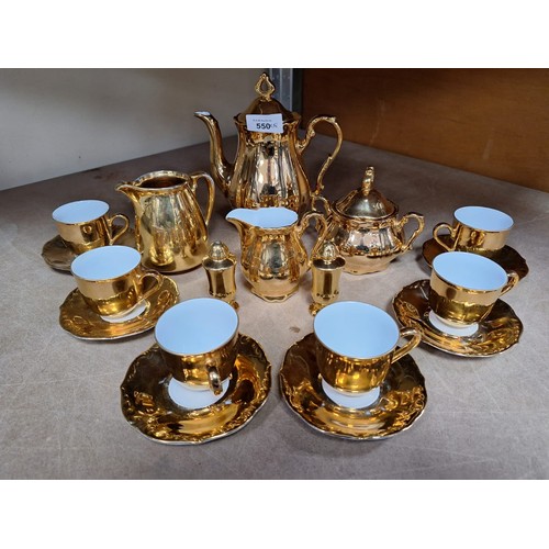 550 - Winterling vintage x18 coffee set 6x cups + saucers cruets ,coffee pot,milk,cream,sugar