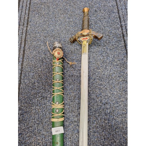 441 - Reenactment Wooden Vintage Sword For The Theatre etc