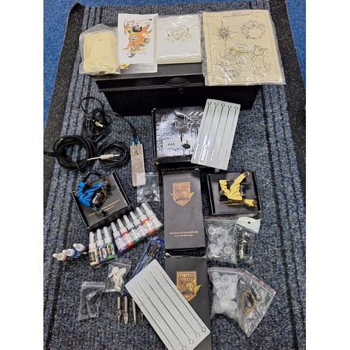 444 - Full tattoo kit includes 2 new guns and all accessories power supply +all leads flying tigers eye + ... 