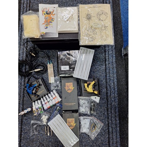 444 - Full tattoo kit includes 2 new guns and all accessories power supply +all leads flying tigers eye + ... 