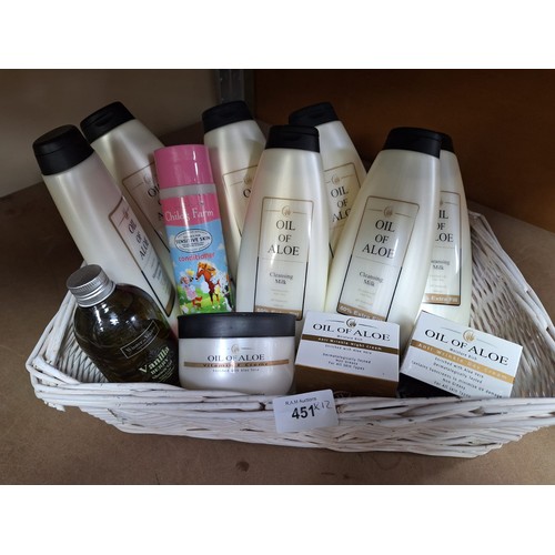 451 - Beauty products in basket x 12