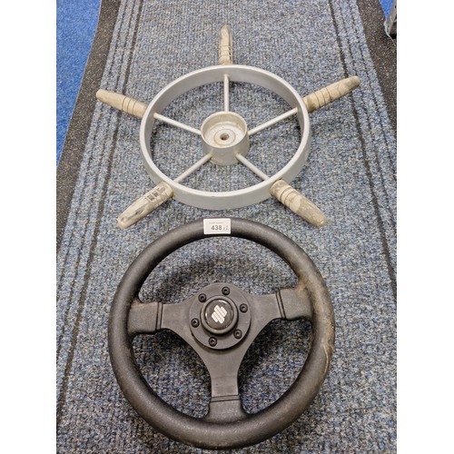 438 - Vintage/Retro Boat Wheels x2