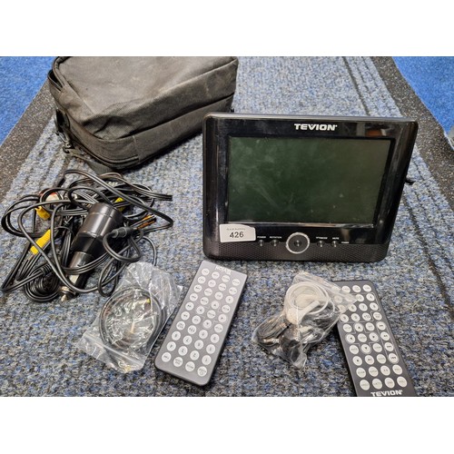 426 - Bag Containing Tevion in Car TV Player With Leads