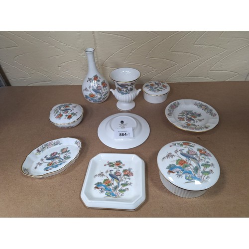 864 - Wedgewood Kutani Crane Items x9