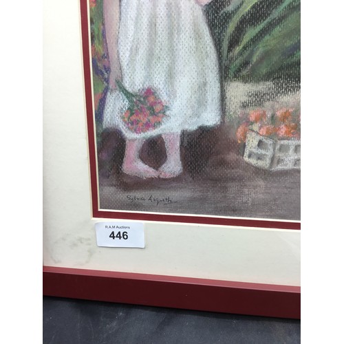 446 - Hand Signed Pastel by Sylvia Asquith “Only a Rose ”