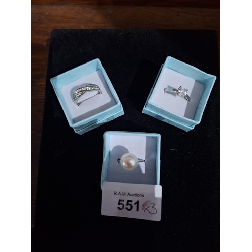 551 - Boxed Fashion and Vintage Jewellery to Include 3 Rings