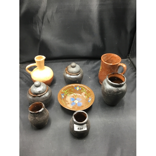 634 - Mugride Art Pottery Pieces x 8 all Signed and Dated