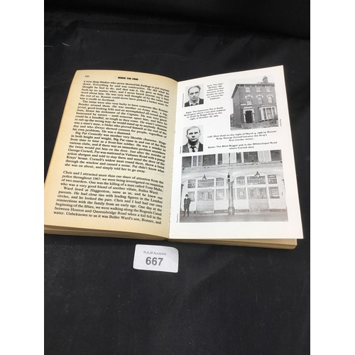 667 - Book by former kray boss Tony lambrianow,signed inside by reg+Ron + signed Ron picture no certs.