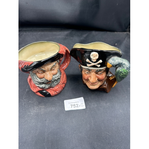 752 - Royal Doulton Toby Jugs To Include Long John Silver and Falstaff