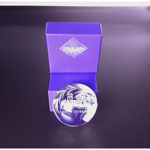 771 - Edinburgh Crystal Glass Paperweight (Boxed)