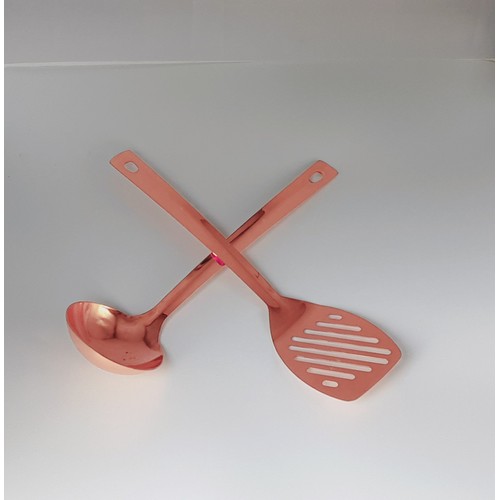 785 - 2 x Copper Effect Cooking Utensils