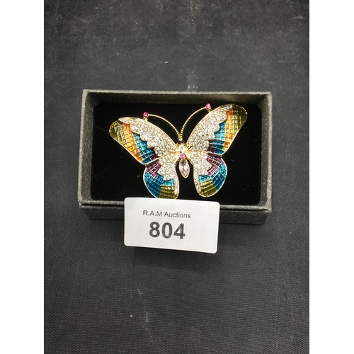 804 - Ladies colourful butterfly brooch