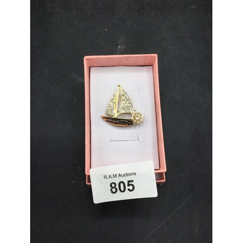 805 - Ladies sailing boat brooch