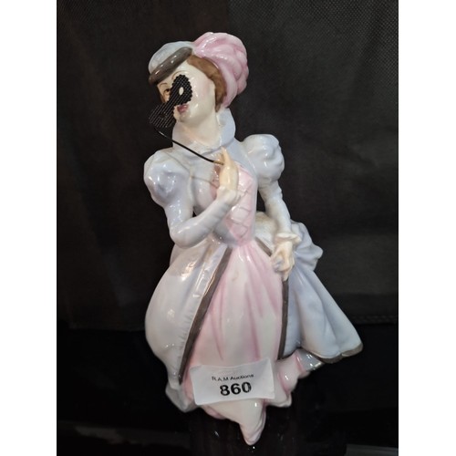 860 - Rare Royal Worcester Masquerade Lady