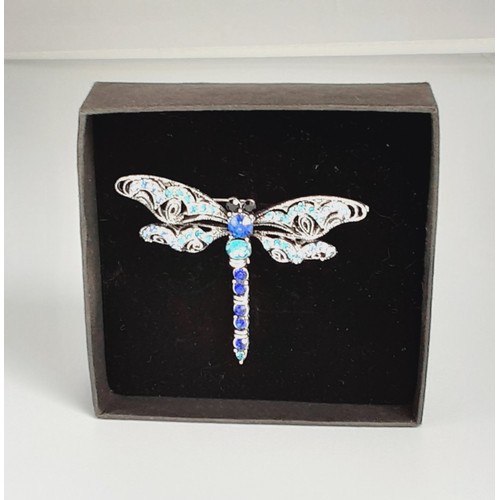 920 - Boxed Crystal Dragonfly Brooch