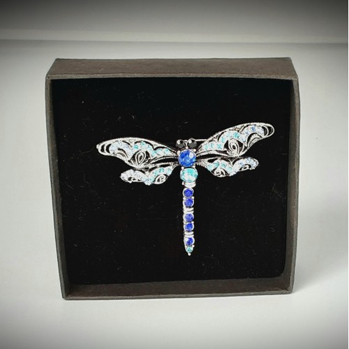 920 - Boxed Crystal Dragonfly Brooch