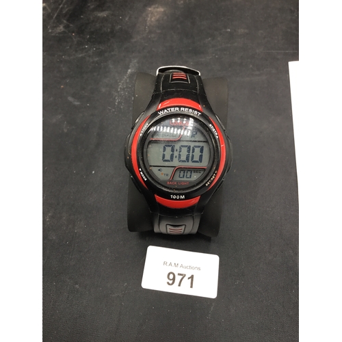 971 - Lorus Digital Watch in Red and Black