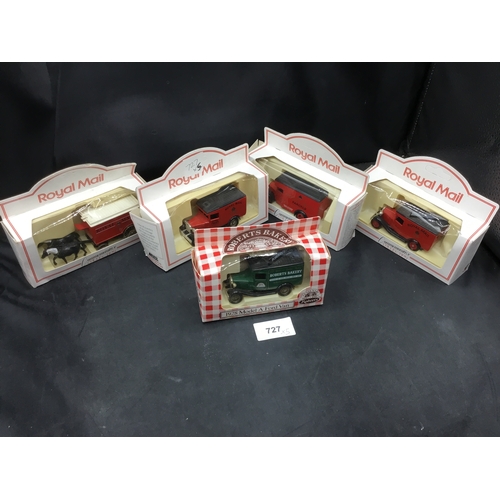 727 - Commemorative Royal Mail vans + Roberts bakery van