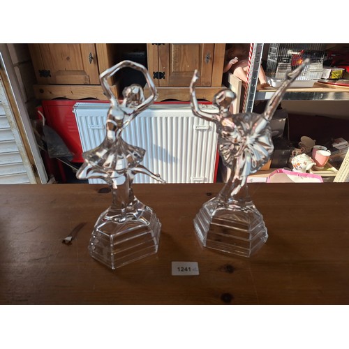 1241 - 2x crystal dancers 10” tall heavy