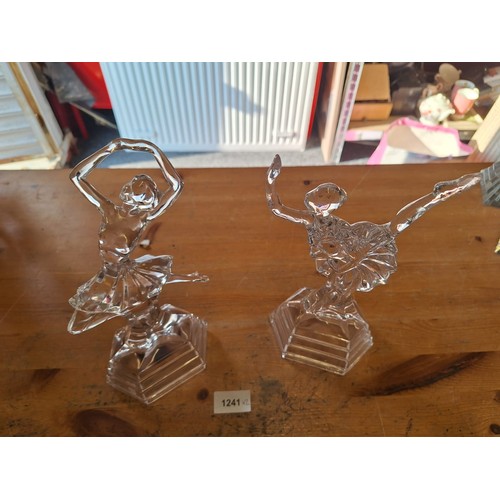 1241 - 2x crystal dancers 10” tall heavy