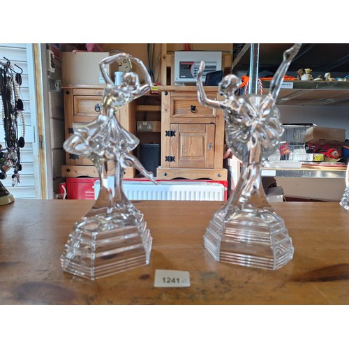 1241 - 2x crystal dancers 10” tall heavy