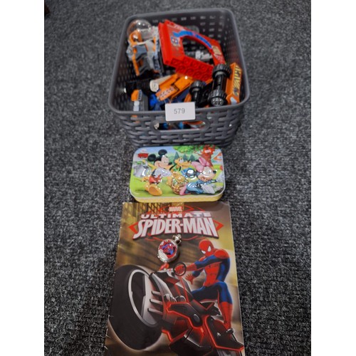 579 - Box of Mixed Lego, Disney Puzzle and a Spiderman Watch