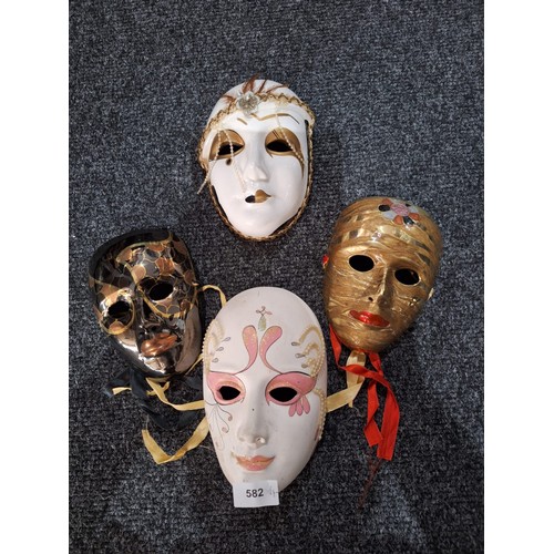 582 - Collectable Ceramic Masks x4